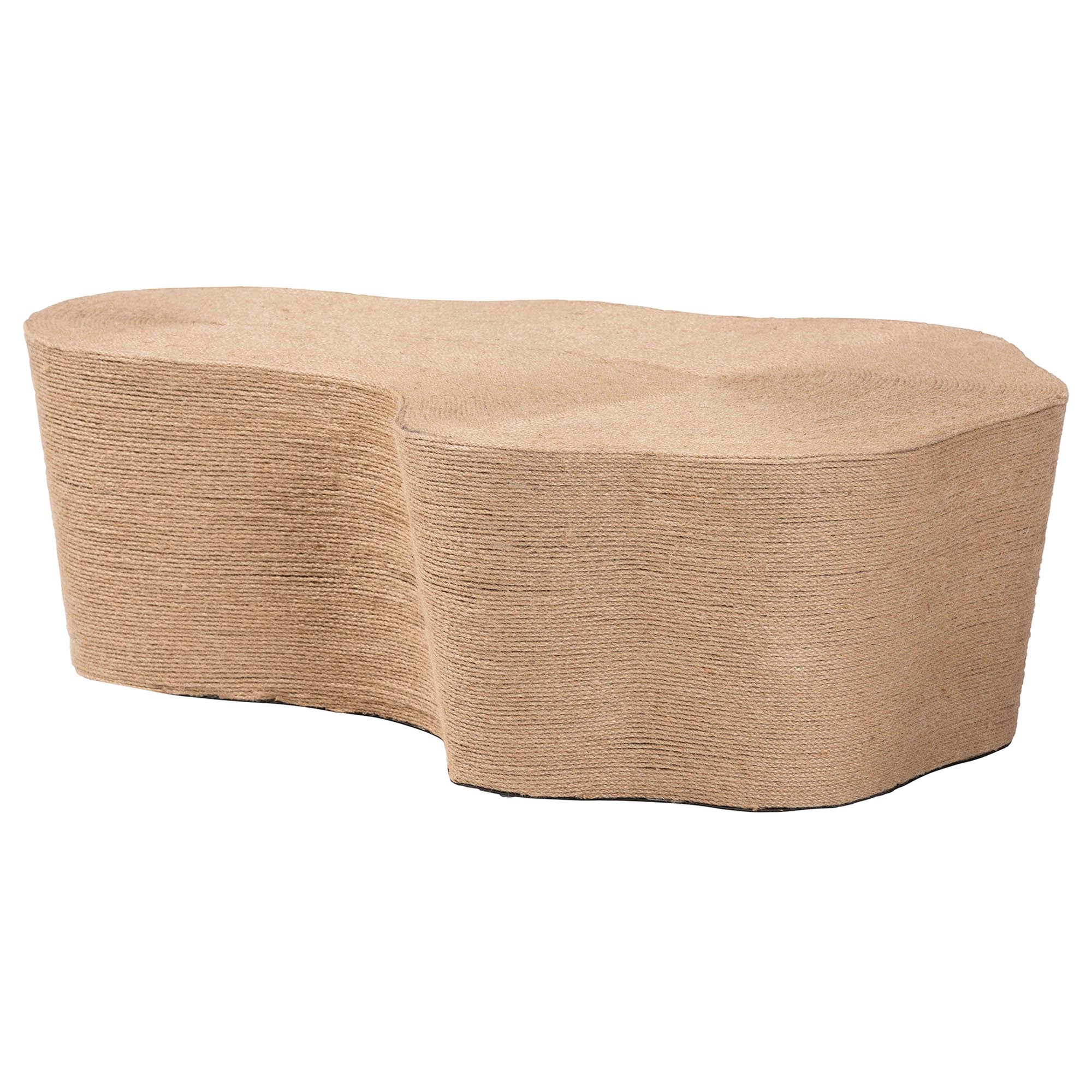bali & pari Edna Natural Jute Coffee Table - Textured Handwoven Irregular Shape Cocktail Table for Living Room or Lounge Affordable modern furniture in Chicago, classic living room furniture, modern coffee table, cheap coffee table